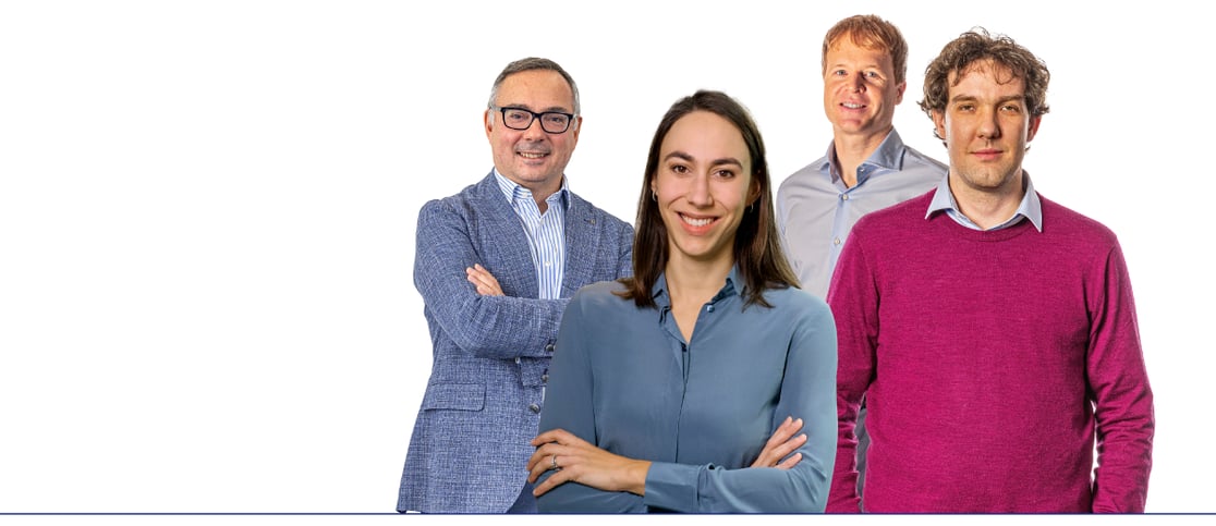 Andrea Orzati (CEO), Nadja Heidrich (Senior Project Lead), Sebastian Krinner (Senior Product Manager), Tobias Thiele (Head of Quantum Technologies Project Management)